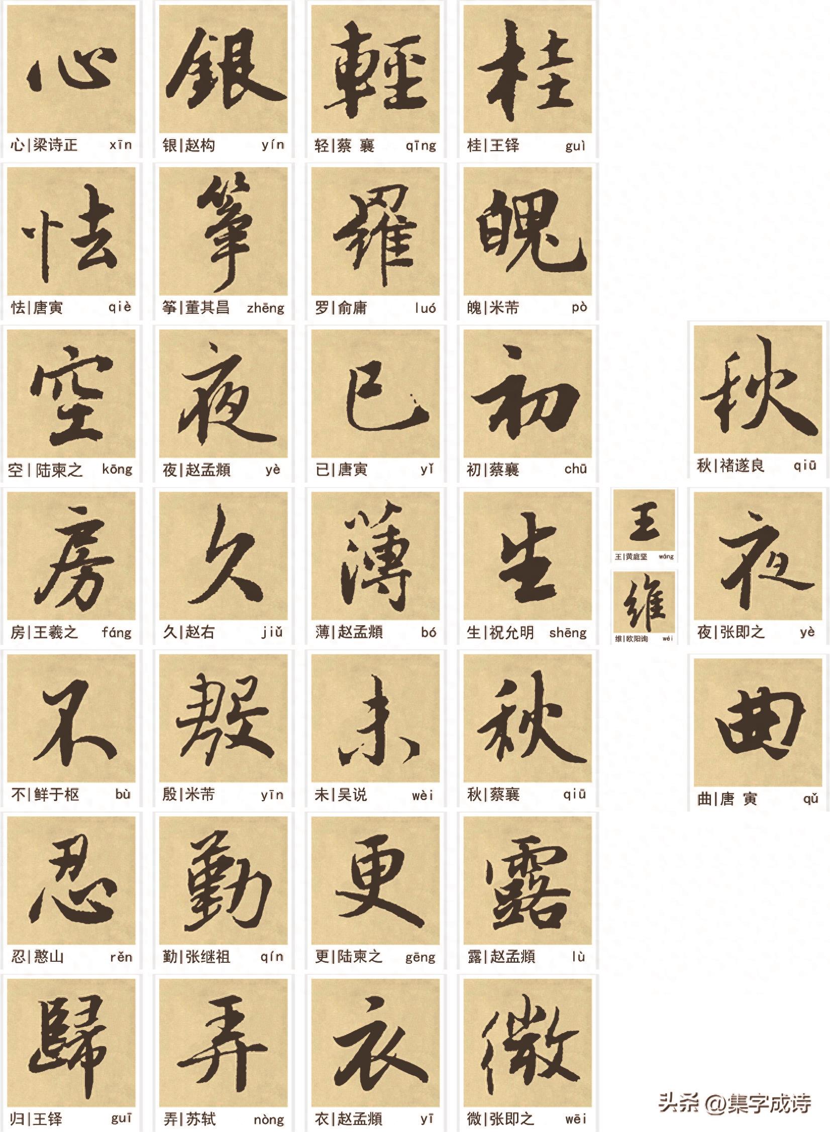 经典诗词300首之025，集字笔记，从中华字经去向看地域文化分布