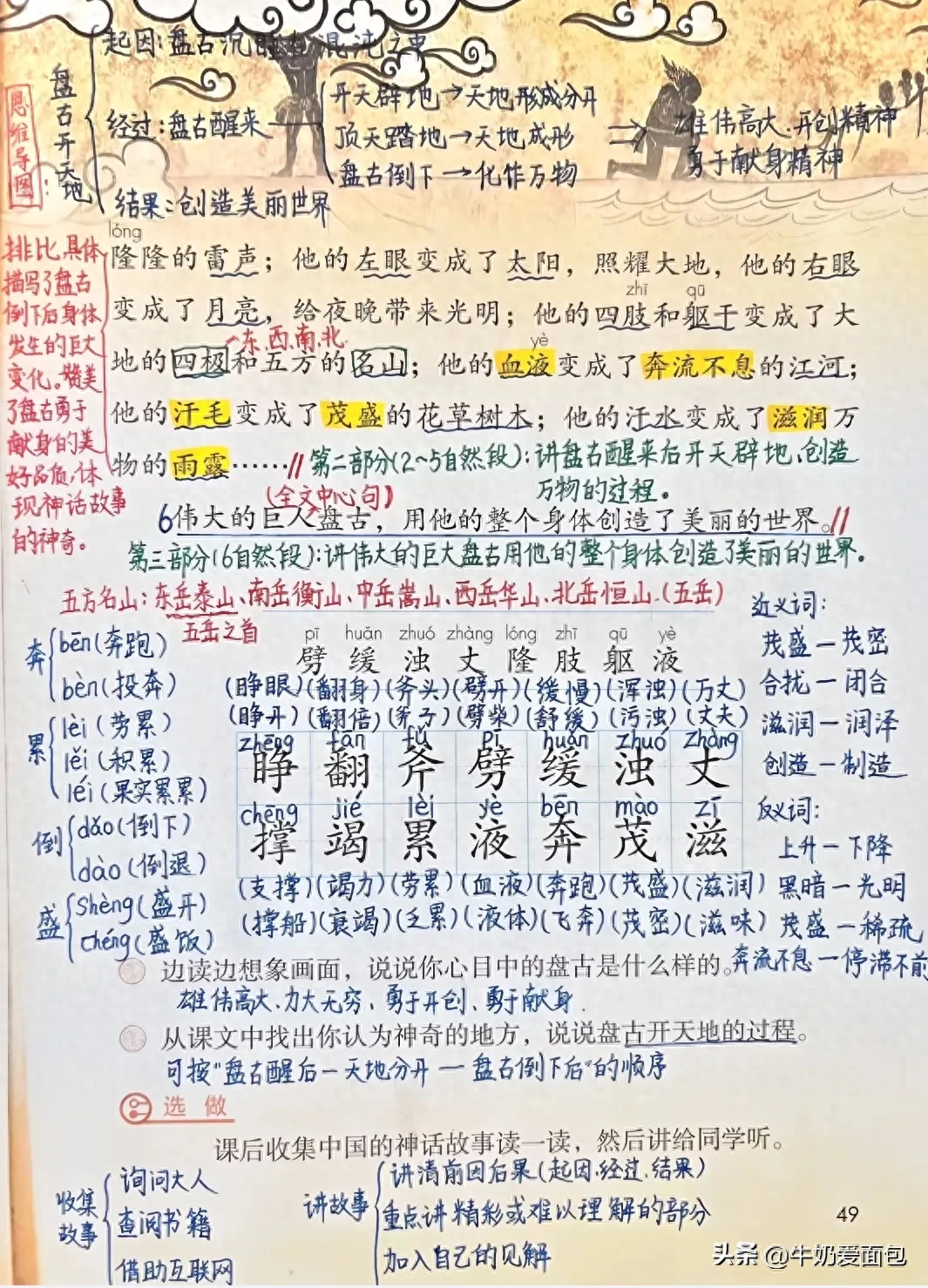 四年级语文上册，第四单元笔记，收藏备用